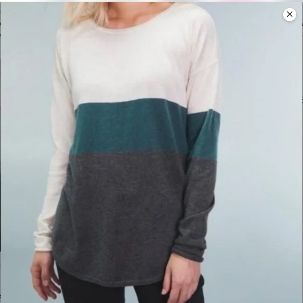 Smartwool Shadow Pine wool blend crew sweater / color block design Size Medium